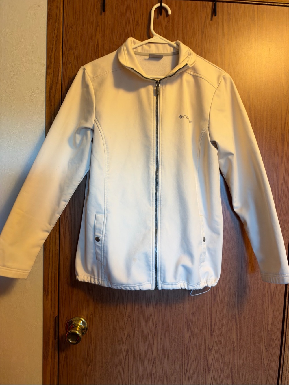 Columbia Women’s White Softshell Fleece Lined Jacket Size L